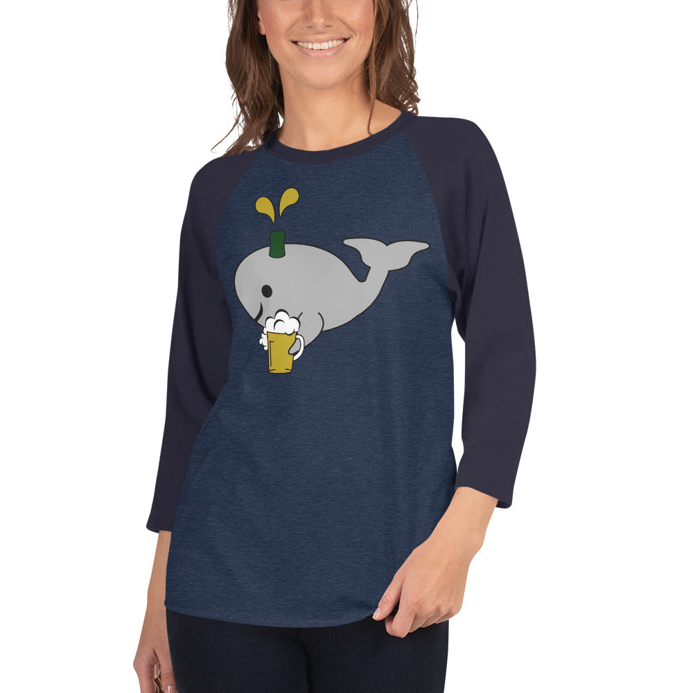 Save the Beer Whalez 3/4 sleeve raglan shirt