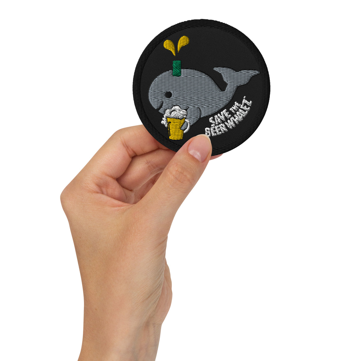 ZEGIN Geborduurde Patch Bultrugwalvis – Strijkbaar Of Naaibaar, 8,5x11 Cm