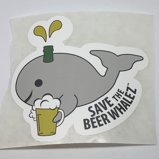 Save the Beer Whalez Die Cut Sticker