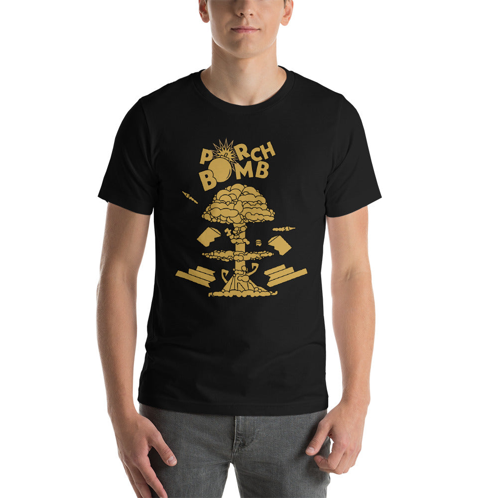 Porch Bomb Gold Design Short-Sleeve T-Shirt