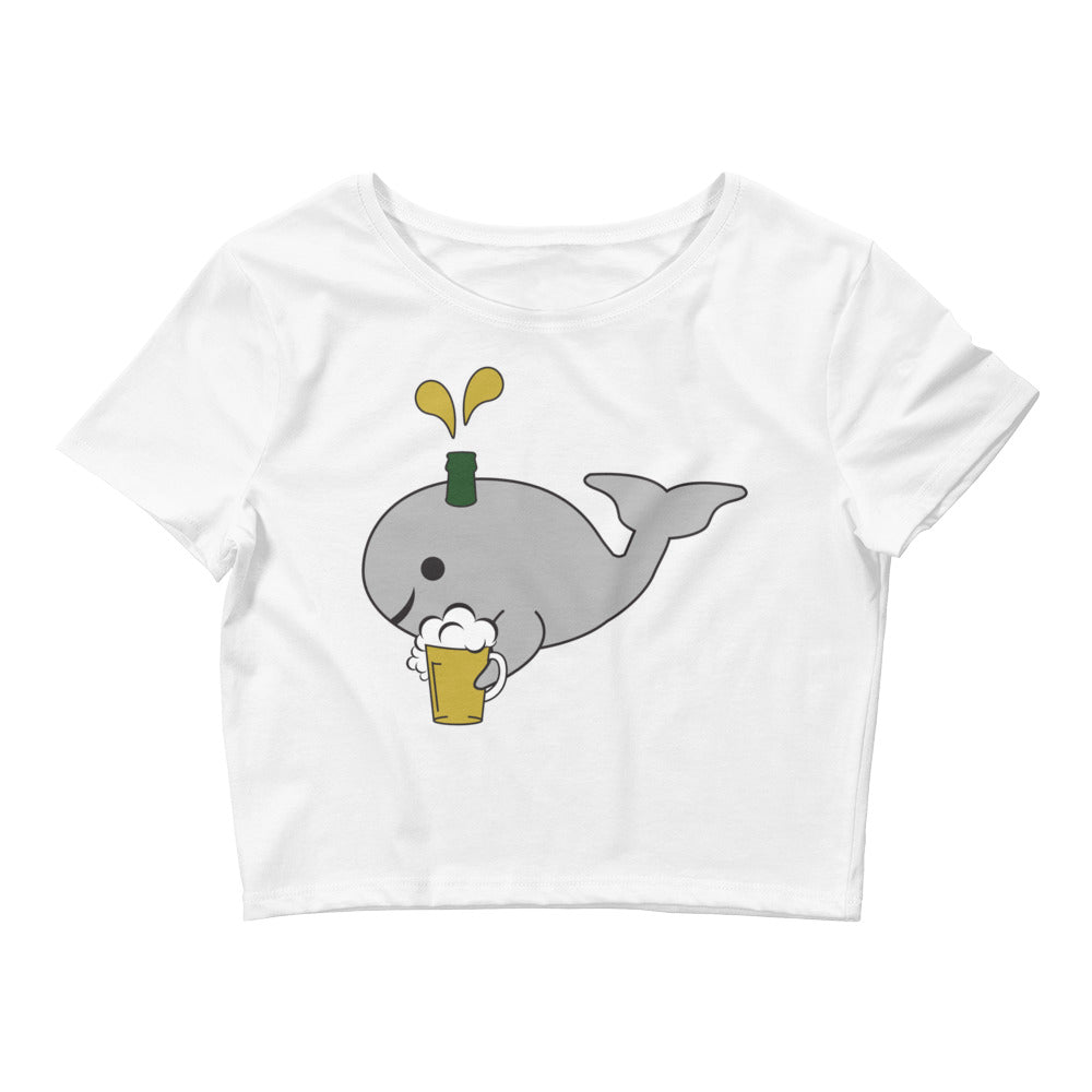 Save the Beer Whalez White Women’s Crop Tee