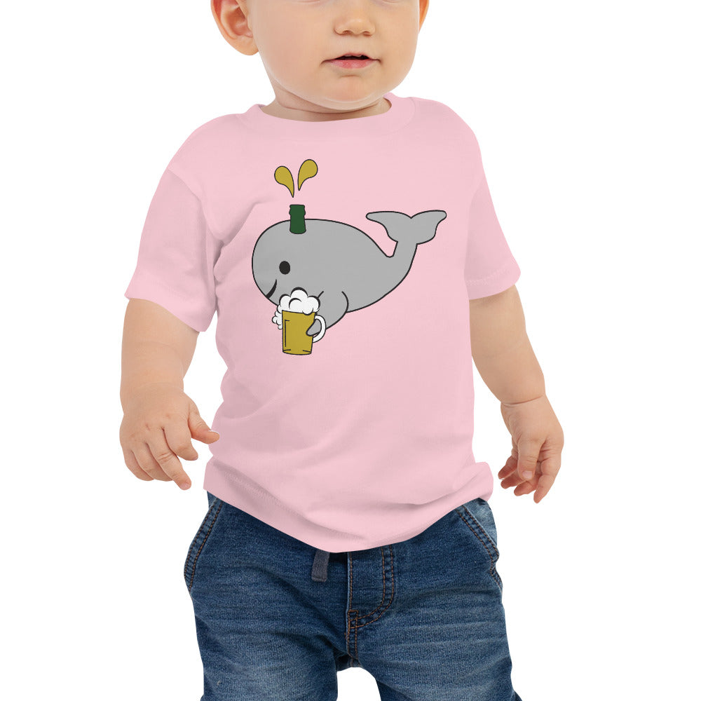 Save the Beer Whalez  White & Pink Baby Jersey Short Sleeve Tees