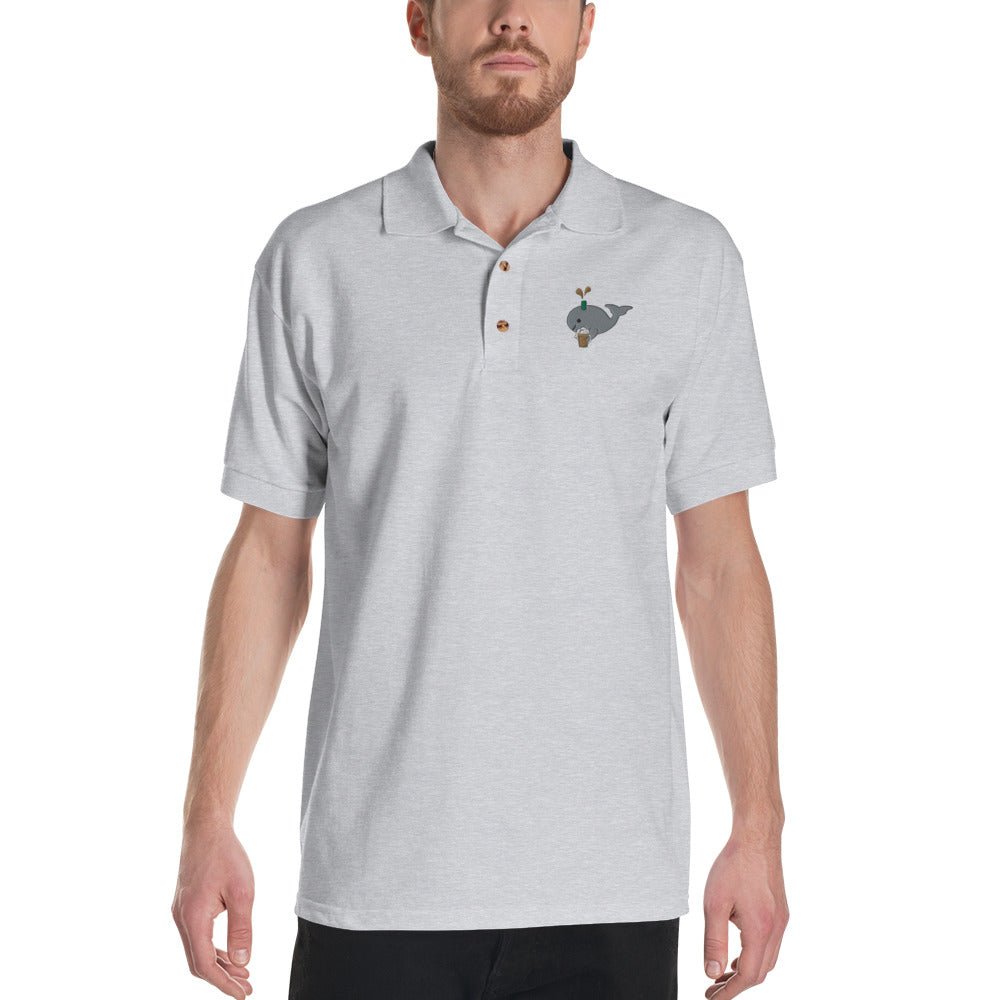 Save the Beer Whalez Embroidered Polo Shirt