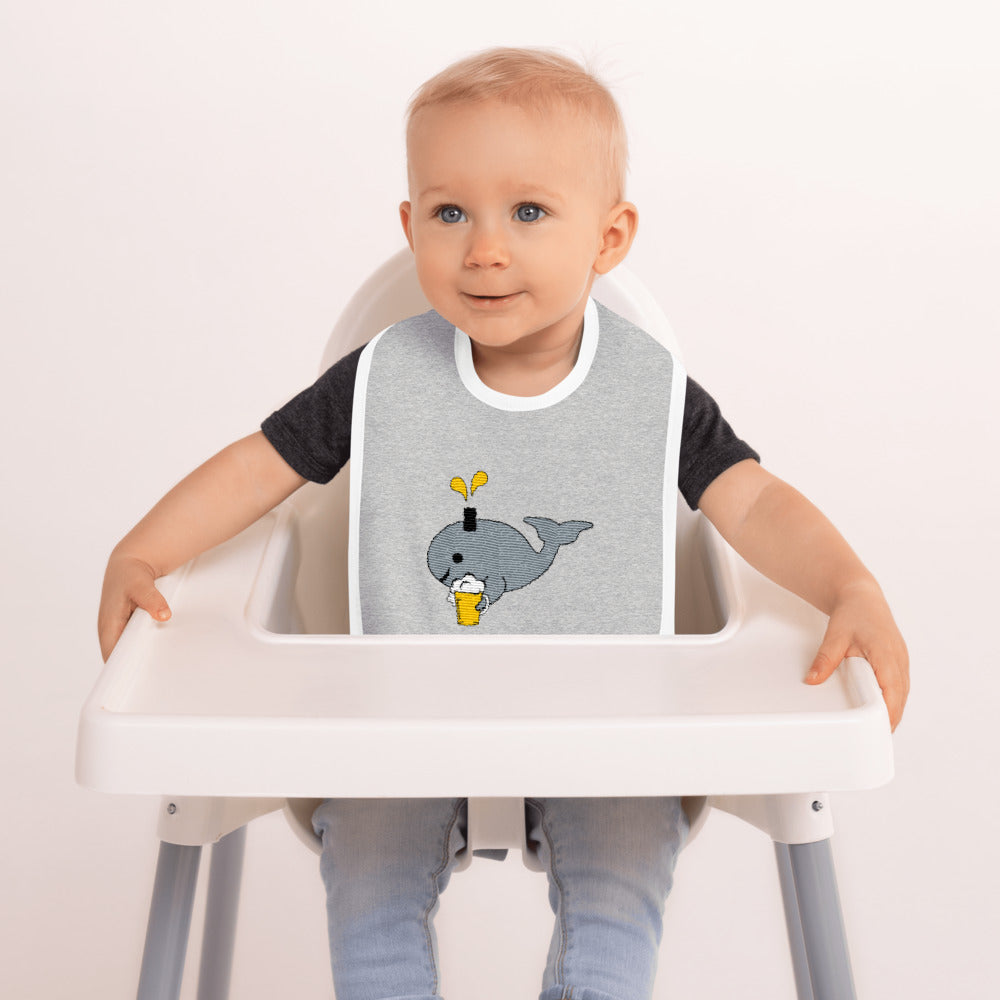 Save the Beer Whalez Embroidered Baby Bib