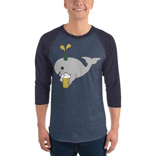 Save the Beer Whalez 3/4 sleeve raglan shirt