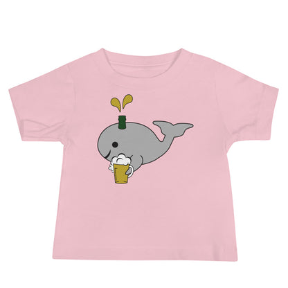 Save the Beer Whalez  White & Pink Baby Jersey Short Sleeve Tees