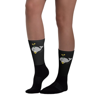 Save the Beer Whalez Black Socks