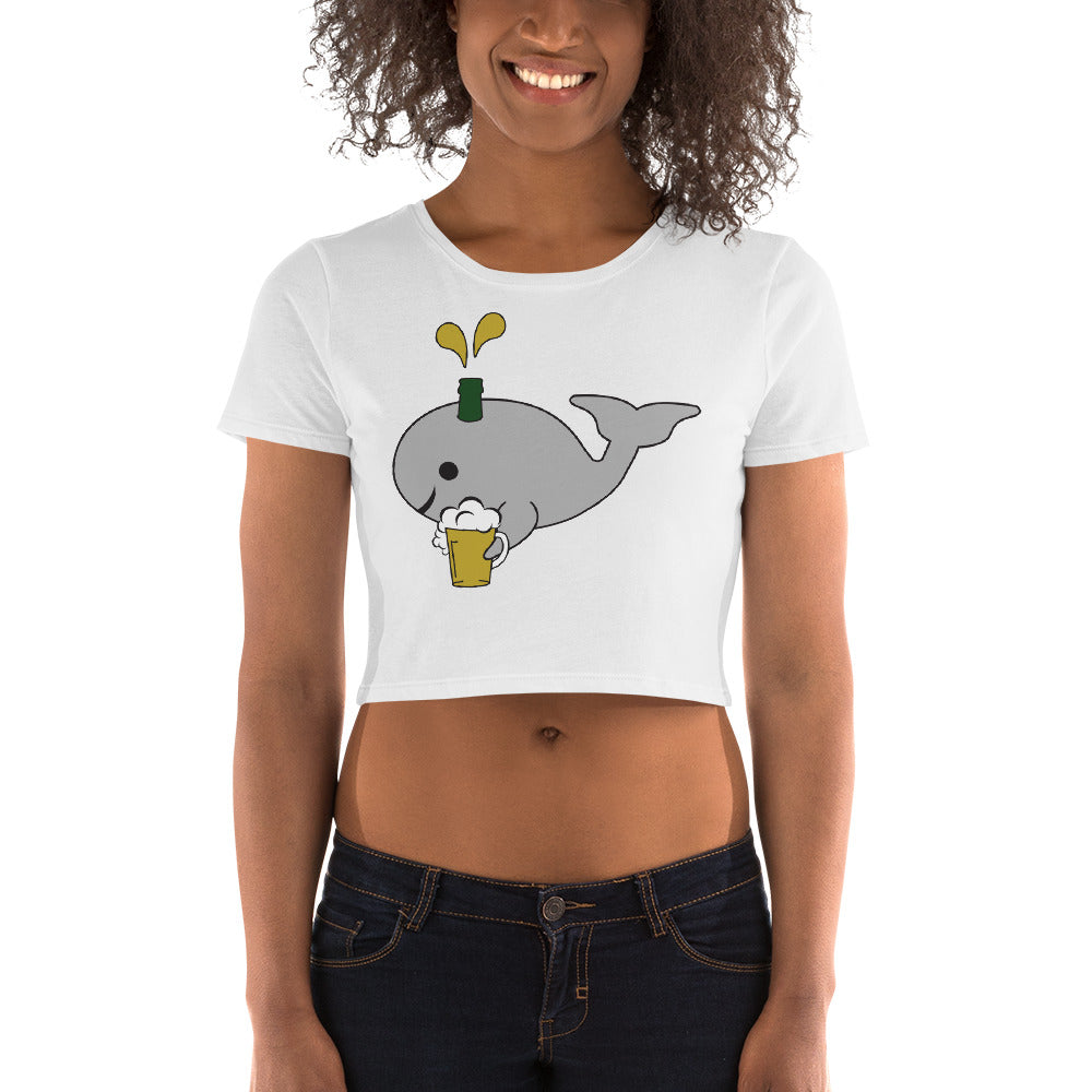 Save the Beer Whalez White Women’s Crop Tee