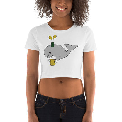 Save the Beer Whalez White Women’s Crop Tee